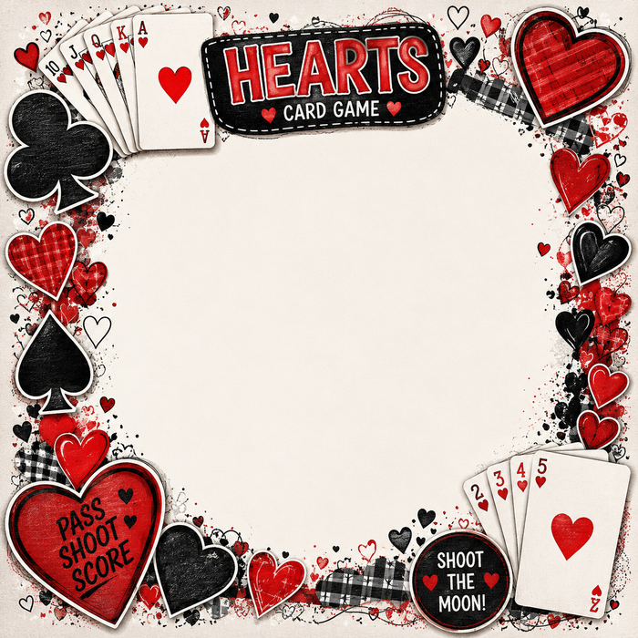 Game of Hearts Card Game Scrapbooking Kit