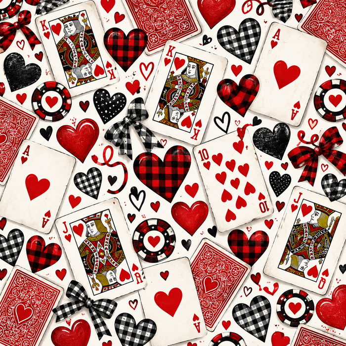 Game of Hearts Card Game Scrapbooking Kit