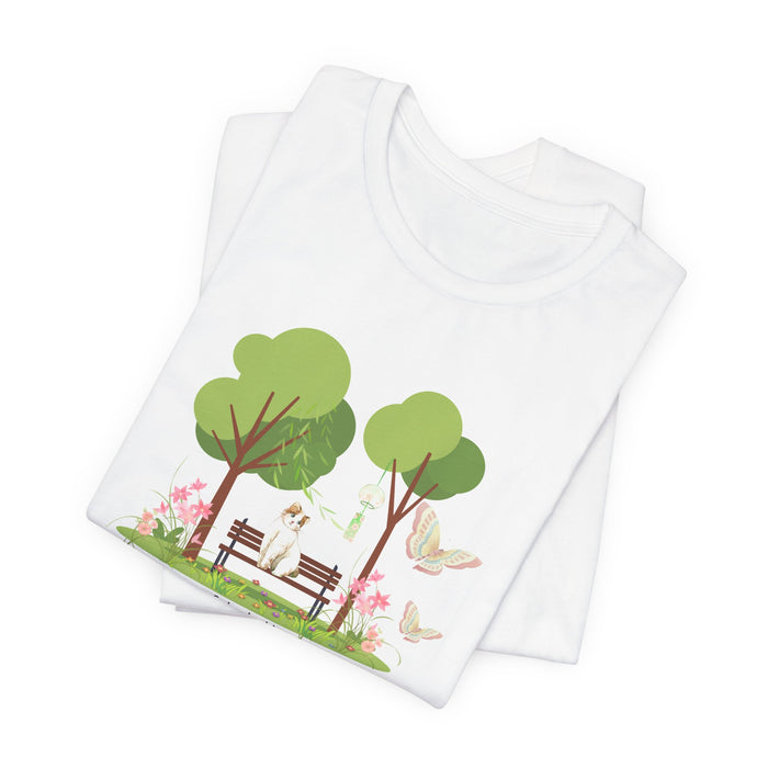 Garden Bench T-Shirt — "A Peaceful Mind Is a Garden for the Soul" Relaxing Nature Tee