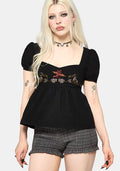 Genevra Embroidered Babydoll Top US 2
