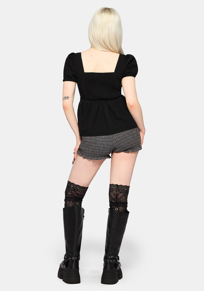 Genevra Embroidered Babydoll Top US 2