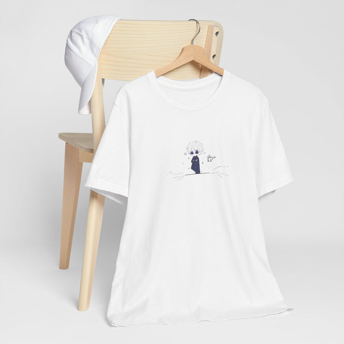 Ghostly Garden Tee — Cute Minimal Skull & Flower Graphic T-Shirt