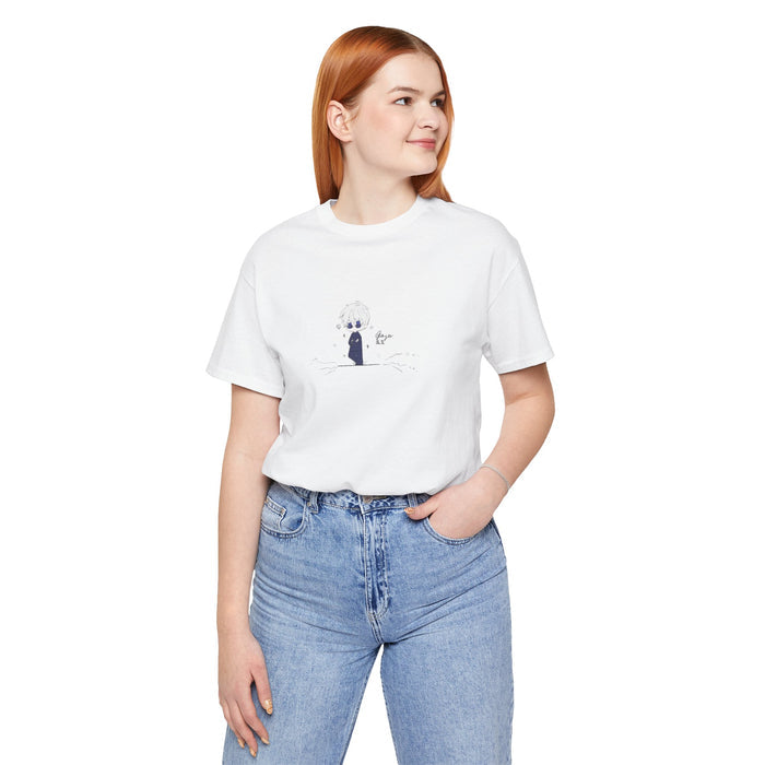 Ghostly Garden Tee — Cute Minimal Skull & Flower Graphic T-Shirt