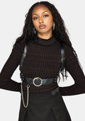 Glenna Check Knit Long Sleeve Top