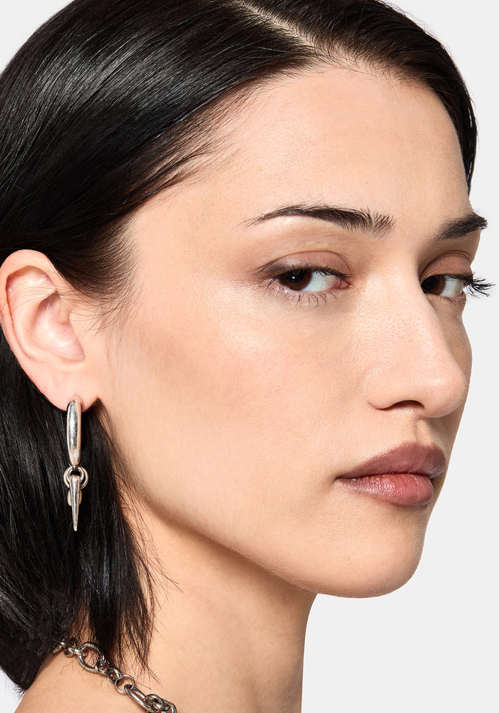 Gloryx Spike Faux Pearl Hoops