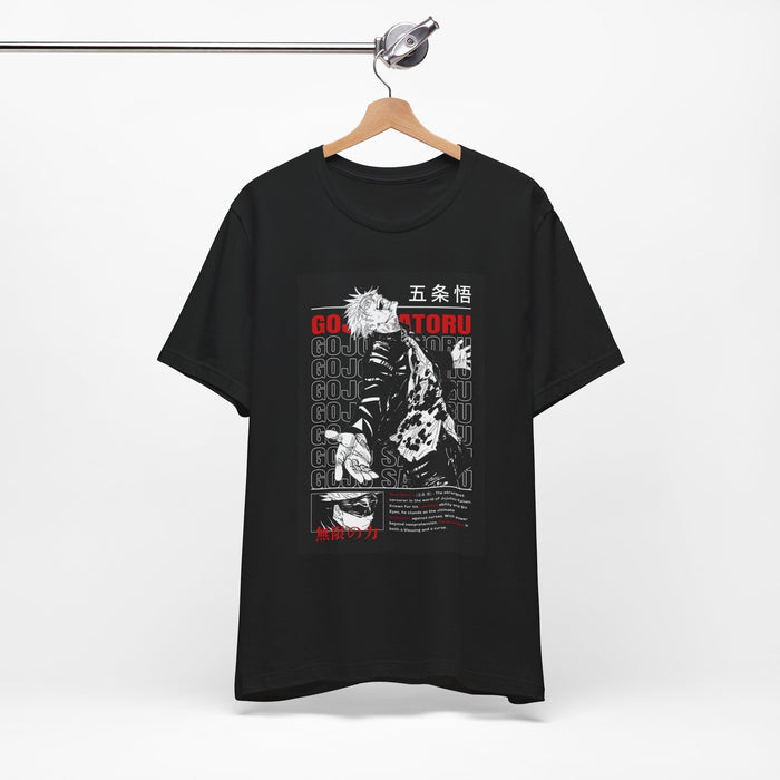 Gojo Satoru Anime Graphic Tee — Black & Red Jujutsu Design
