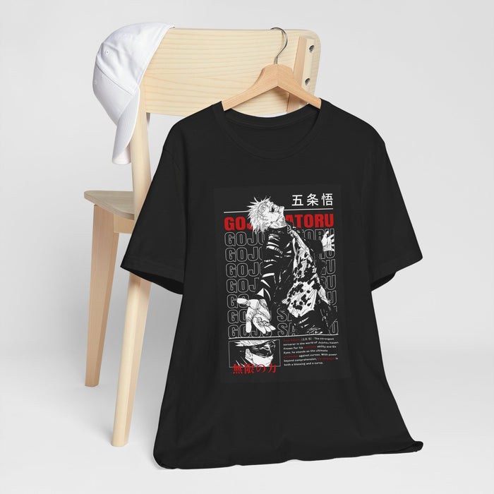 Gojo Satoru Anime Graphic Tee — Black & Red Jujutsu Design