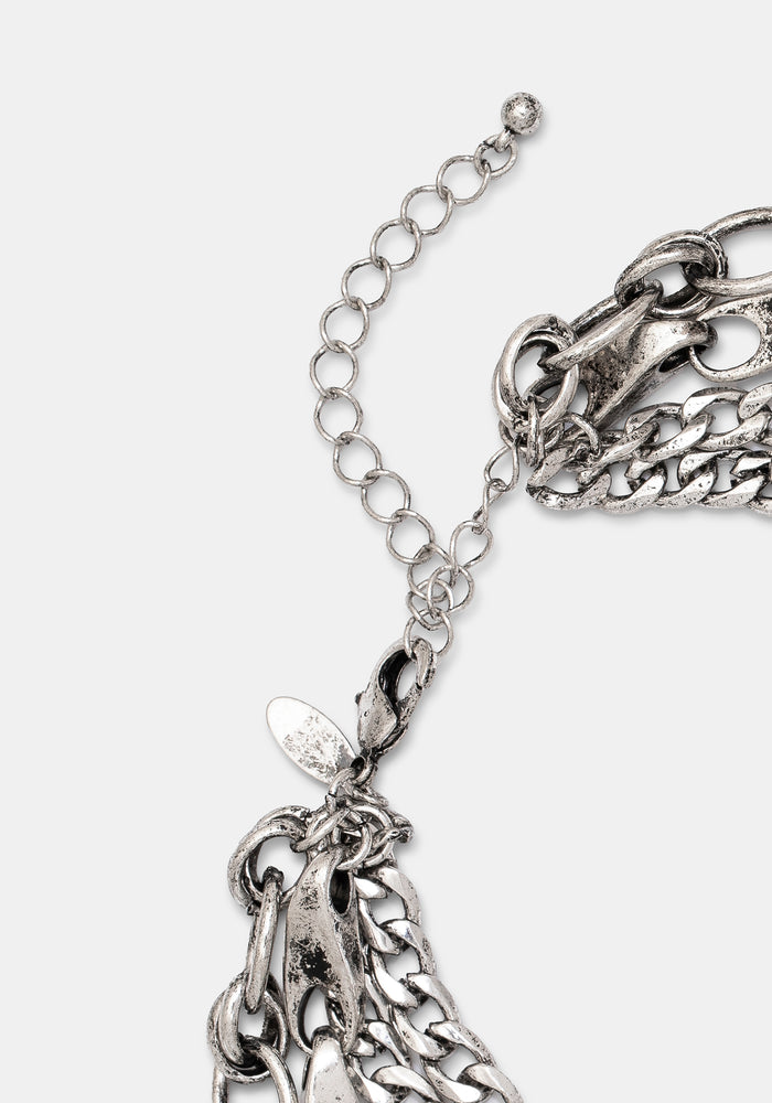 Golia Layered Chain T-Bar Necklace
