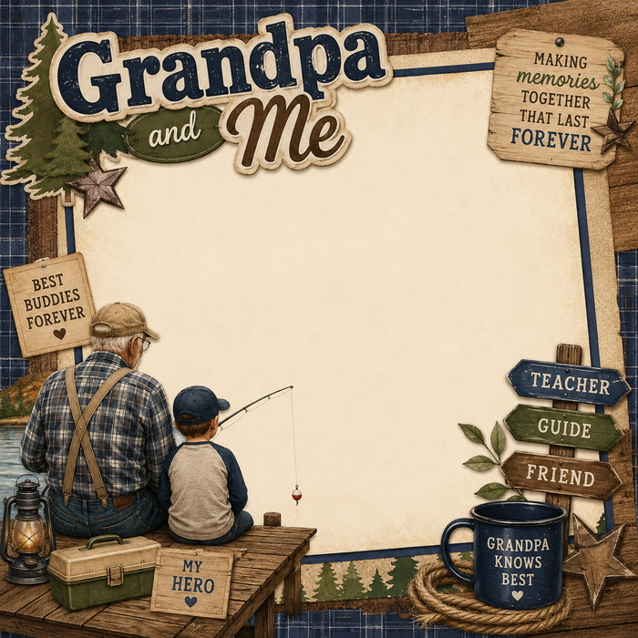 Grandpa and Me Fishing- Boy Scrapbook Kit