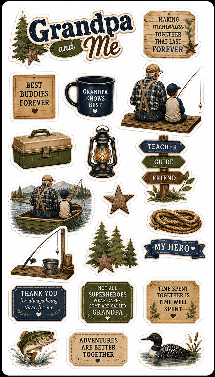 Grandpa and Me Fishing- Boy Scrapbook Kit