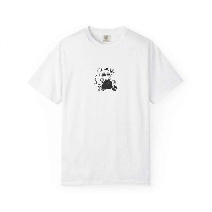 Graphic T-Shirt — Cool Cartoon Girl with Sunglasses Chest Print