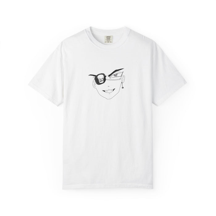 Graphic T‑Shirt — Minimal Anime Face with Eyepatch Illustration