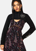 Griffinfly Embroidered Extreme Crop Knit Sweater