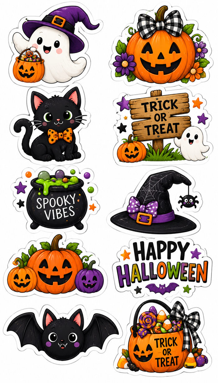 Halloween Cute Witch Scrapbooking Kit