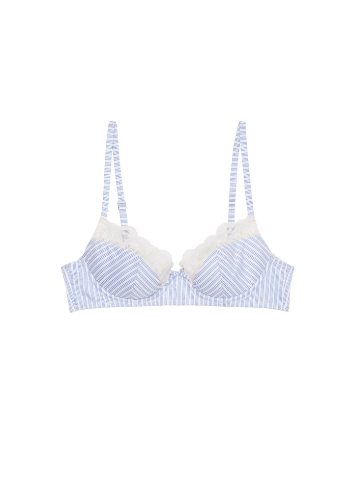 Hampton Poplin Half Lined Bra-east hampton stripe-flat