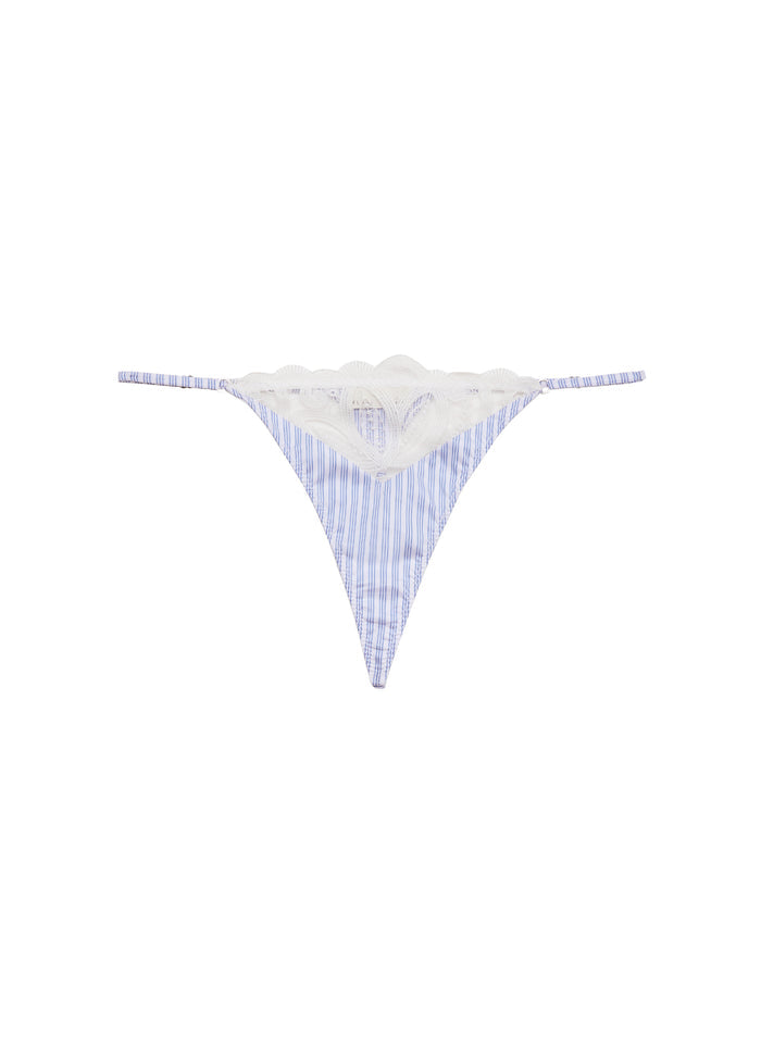 Hampton Poplin V-String-east hampton stripe-flat
