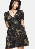 Harpyiai Print Button Up Mini Dress