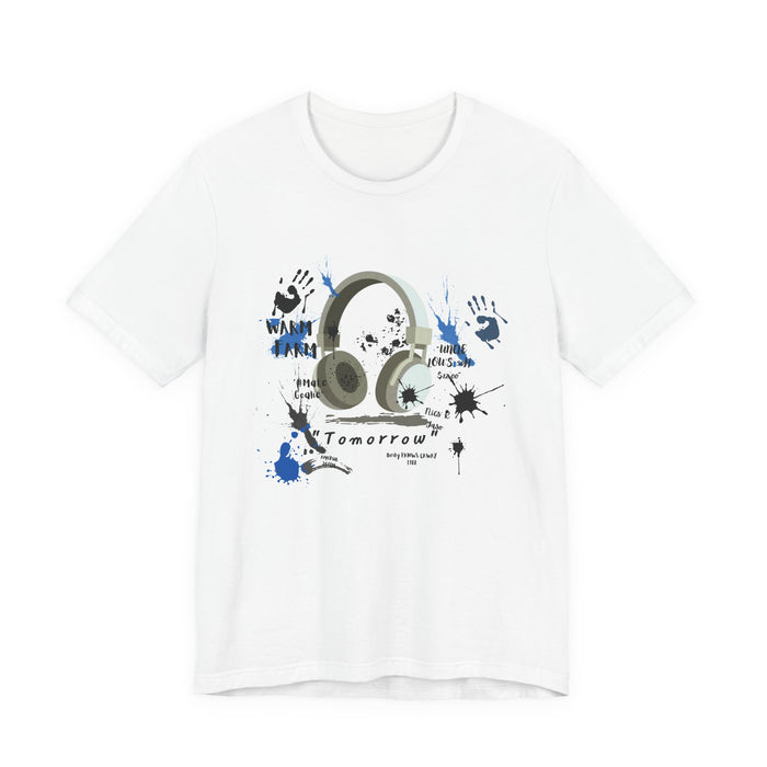 Headphones Graphic Tee - 'Tomorrow' Music Splash Design