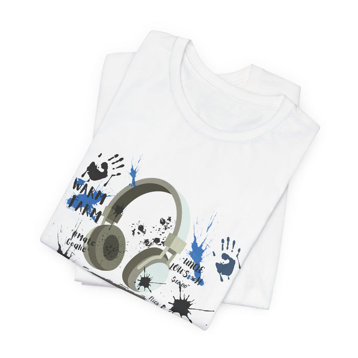 Headphones Graphic Tee - 'Tomorrow' Music Splash Design