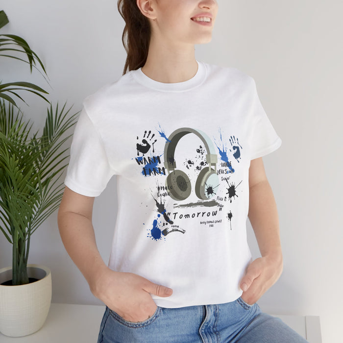 Headphones Graphic Tee - 'Tomorrow' Music Splash Design
