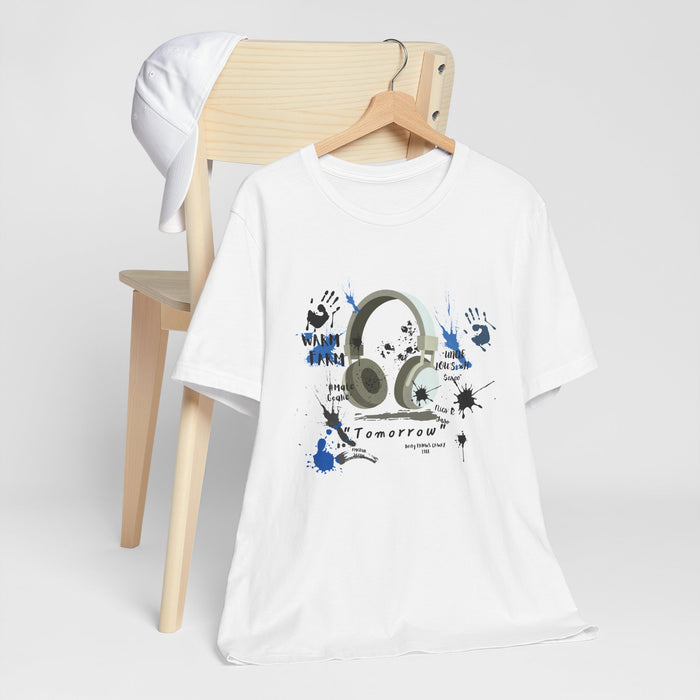 Headphones Graphic Tee - 'Tomorrow' Music Splash Design