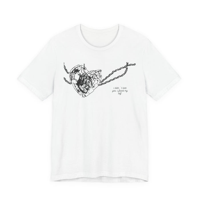 Heart and Chain Sketch Tee — "I miss I miss you loving you"