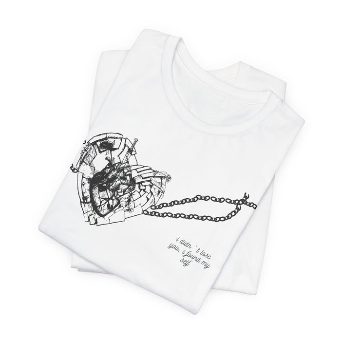 Heart and Chain Sketch Tee — "I miss I miss you loving you"