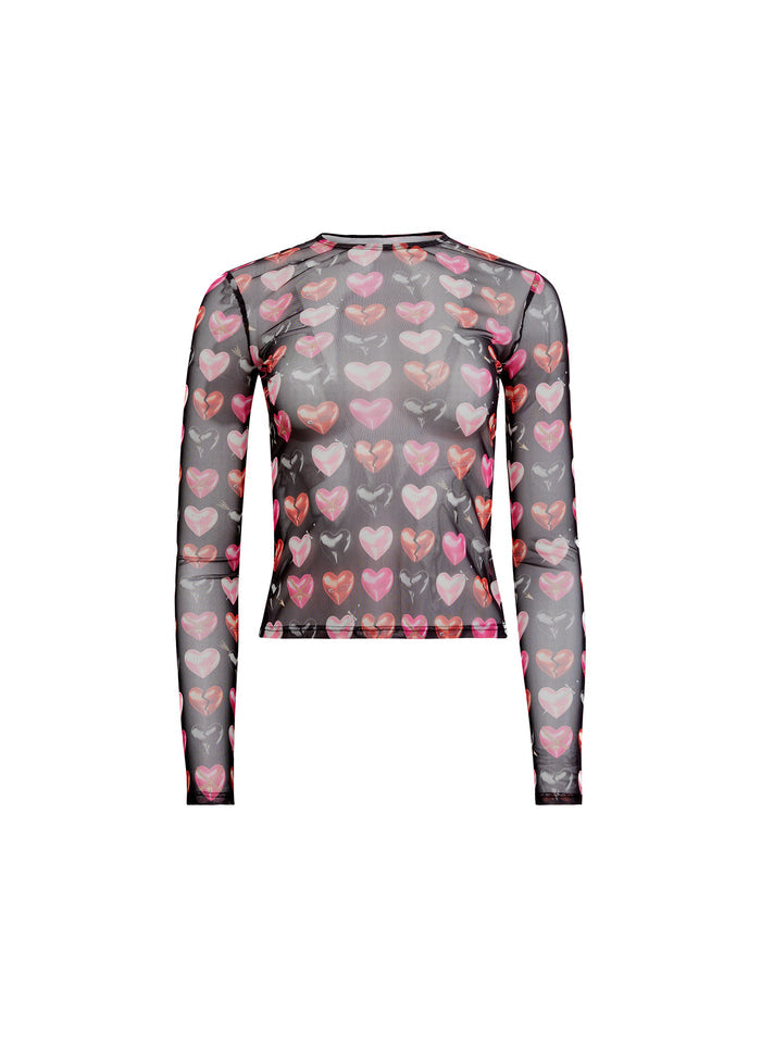 Heartbreaker Long Sleeve Top-heartbreaker print-flat