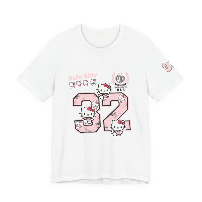 Hello Kitty Number 32 Graphic Tee - Pink Kawaii Retro Sports Shirt