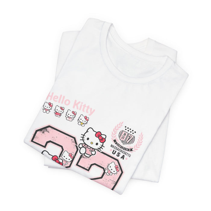 Hello Kitty Number 32 Graphic Tee - Pink Kawaii Retro Sports Shirt