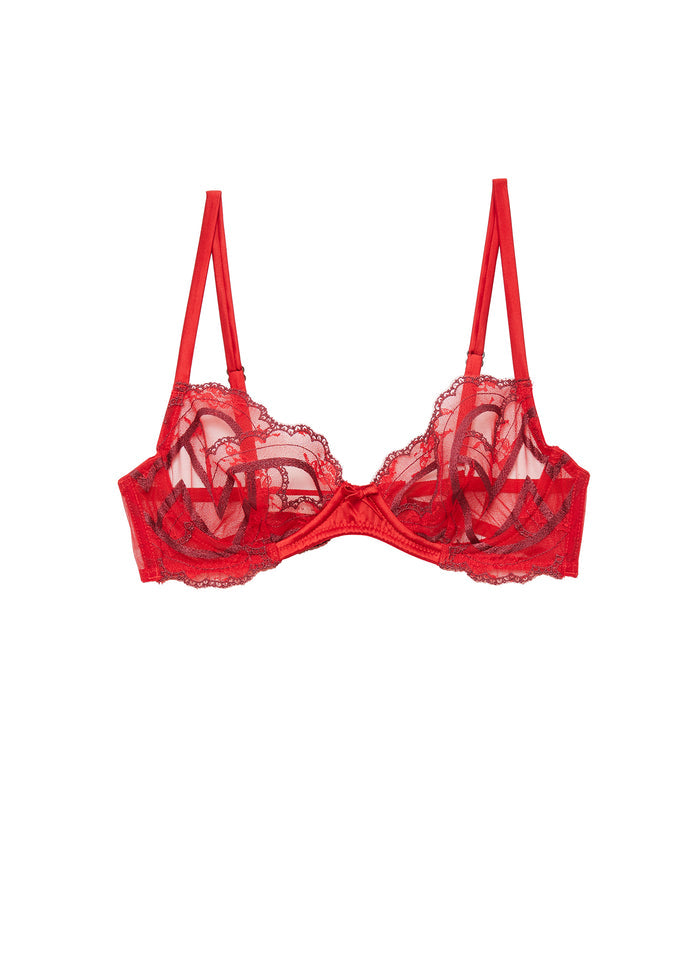 Hendrix Embroidery Demi Bra-rouge-flat