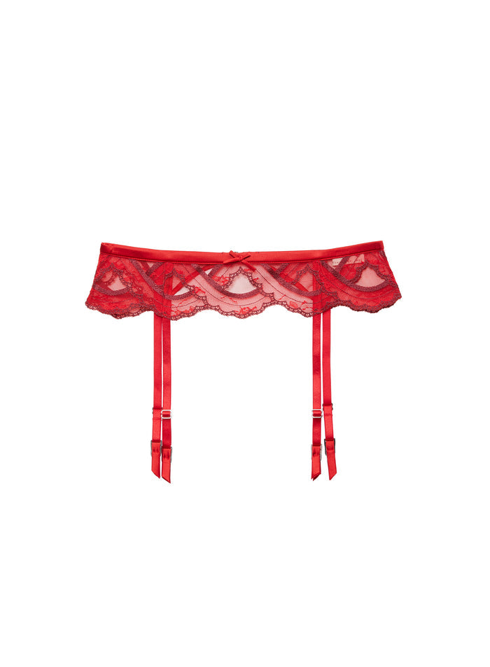 Hendrix Embroidery Garter Belt-rouge-flat