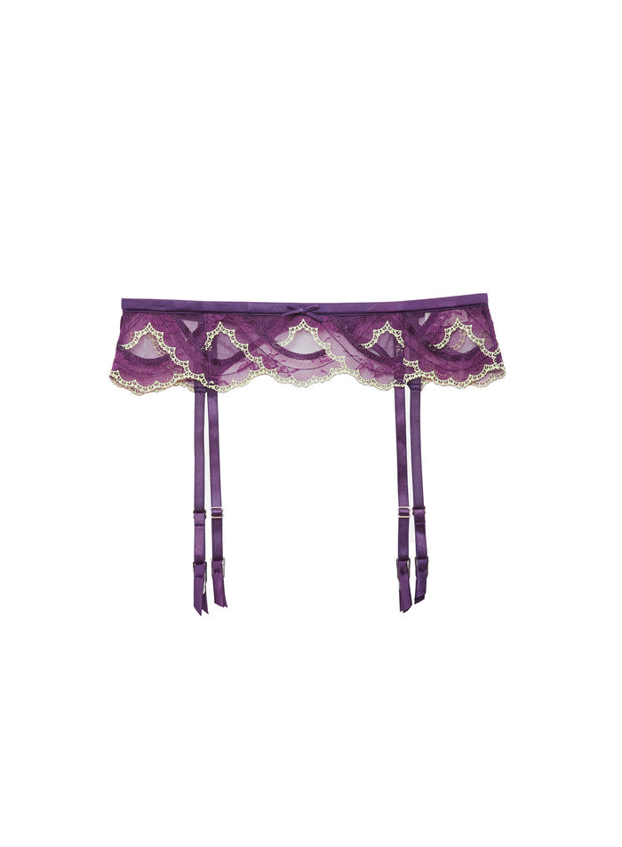 Hendrix Embroidery Garter Belt-midnight purple-flat