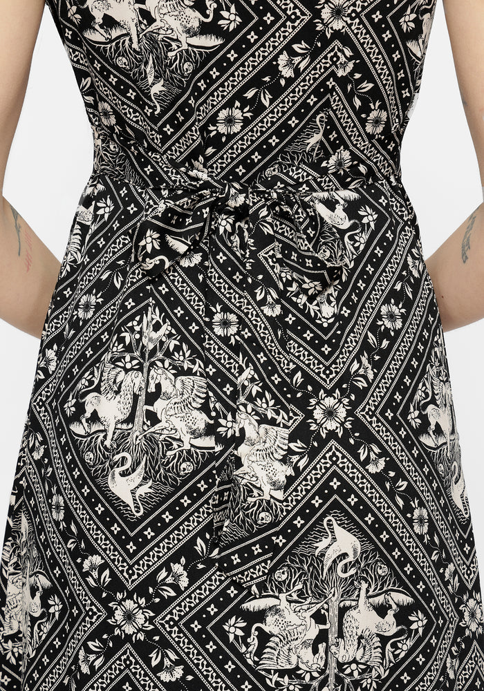 Hexweave Print Fitted Midi Shirt Dress