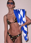 High Leg Bikini Bottom-black ciao amore print-Fleur du Mal