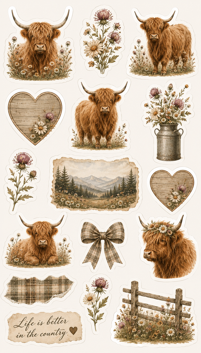 Highland Cows Scrapbook Kit