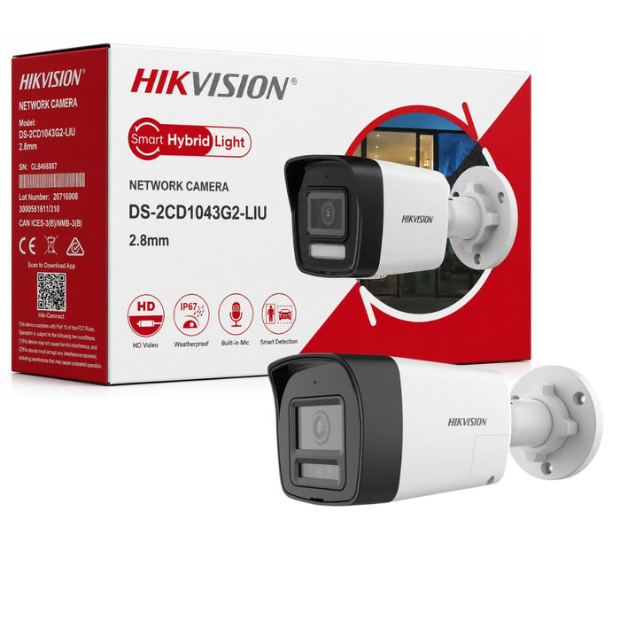 HIKVISION 4MP IP DS-2CD1043G2-LIU Smart Hybrid Light Audio 2.8 mm Outdoor