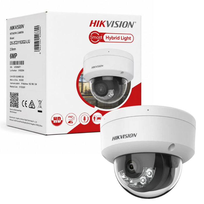 HIKVISION 6MP IP DS-2CD1163G2-LIU Audio 2.8 mm Dome