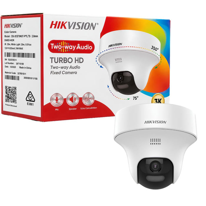Hikvision DS-2CE70K0T-PTLTS 3K Two-Way Audio 2.8 mm