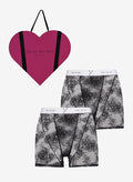 His & Hers Bouquet Lace Boxer Gift Set-grey-Fleur du Mal