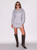 Hoodie Corset Dress-medium heather grey-Fleur du Mal