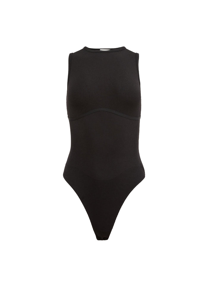 Hourglass Rib Bodysuit-black-flat