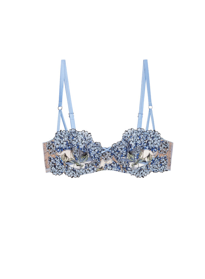 Hydrangea Balconette Bra-petal blue-flat