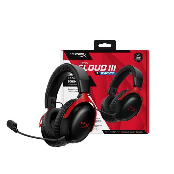 HyperX Cloud III S Wireless Gaming Headset - Black & Red