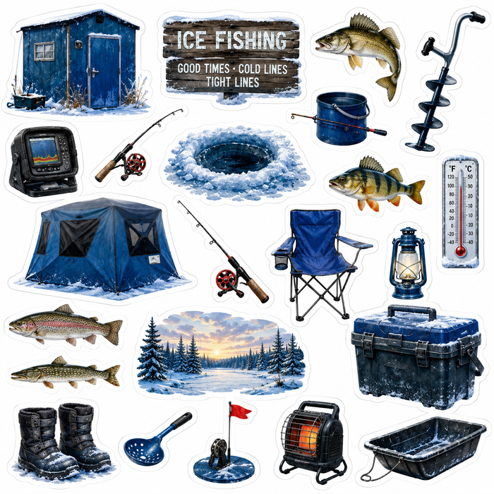 Ice Fishing Scrapbook Kit