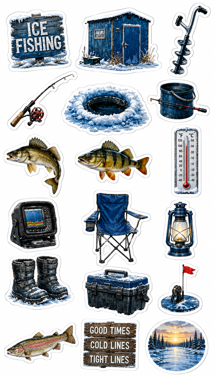 Ice Fishing Scrapbook Kit