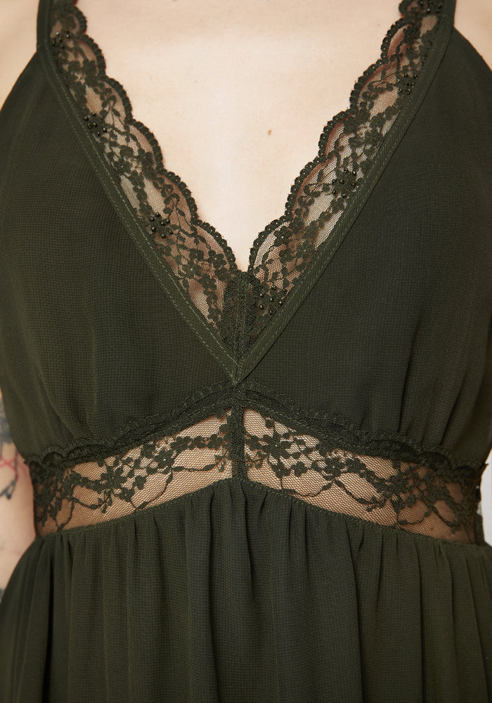 Idalia Lace Insert Cami Midi Dress