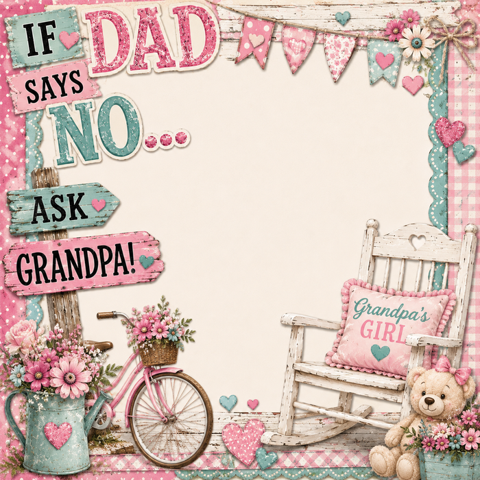 If Dad Says No Ask Grandpa(Girl) Scrapbooking Kit