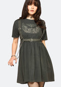 Illvminatio Bleach Graphic Cotton Mini Skater Dress