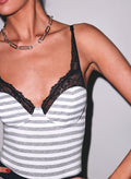 Ivy Lace Bodysuit-stone stripe-Fleur du Mal